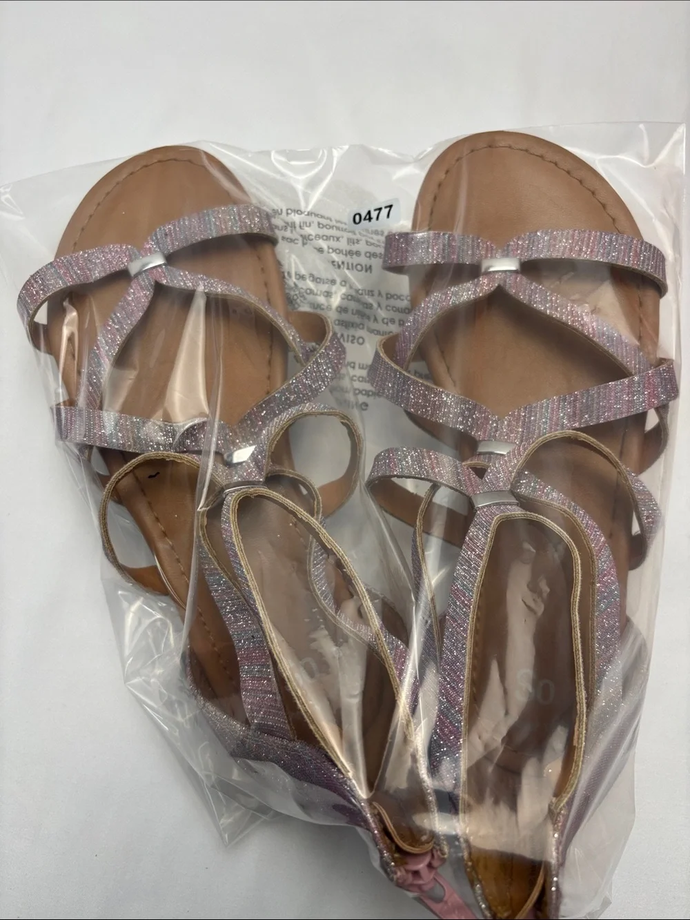 SO Girls 5 Pink/Purple/Blue Glitter Strappy Gladiator Sandals #477